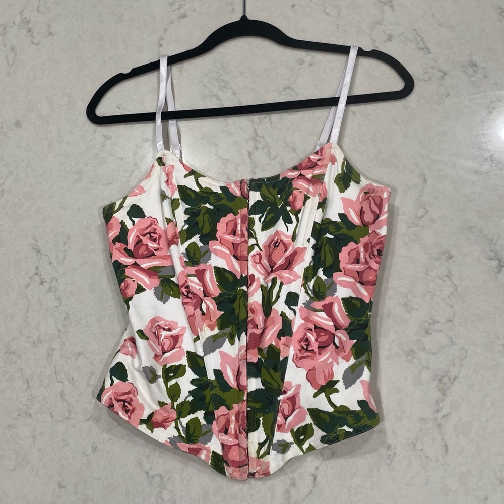 Betsey Johnson Precious Rose Lycra corset top M